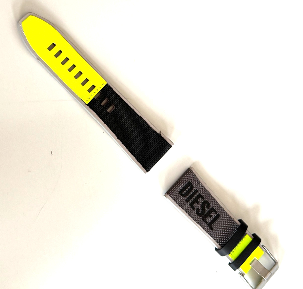 DIESEL DZ7429 Replacement Nylon Watch Band Strap Gray/Neon 28 mm