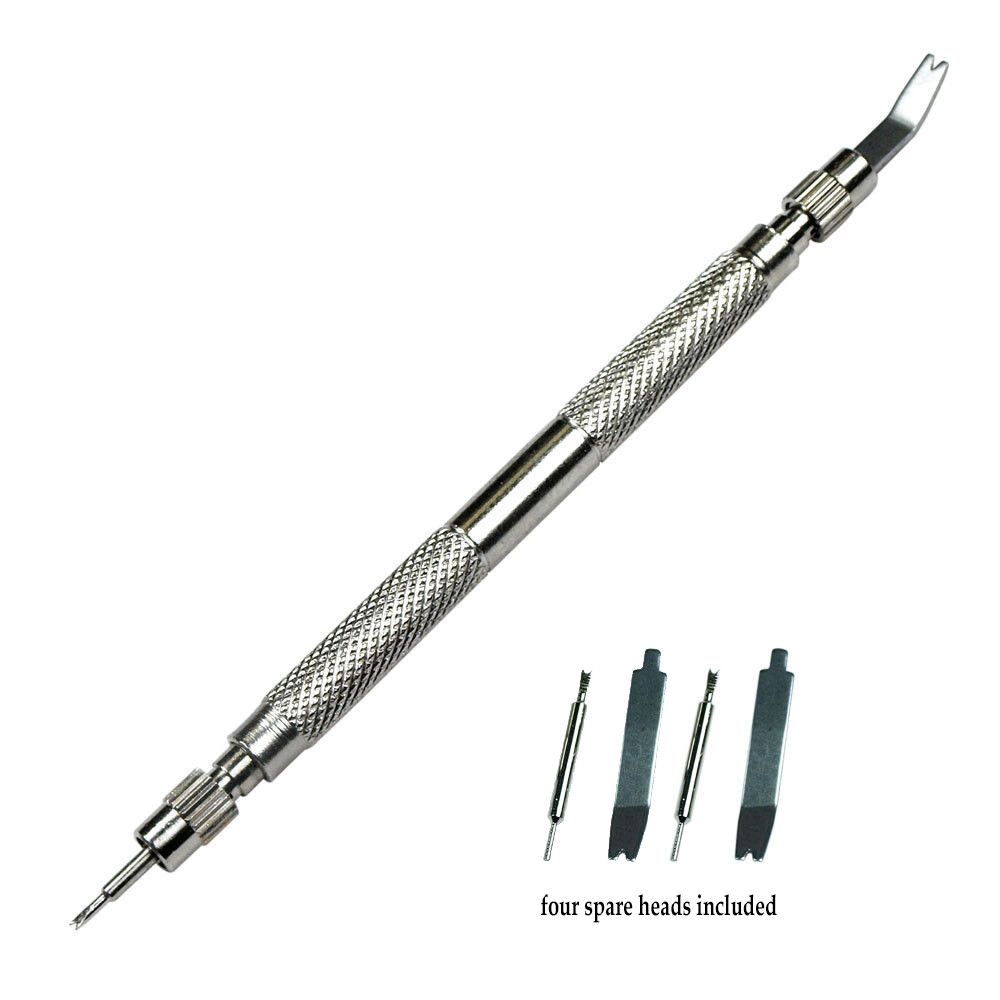 Watch Repair Spring Bar Tool Steel Link Remover Pin Pusher with Spare Tips