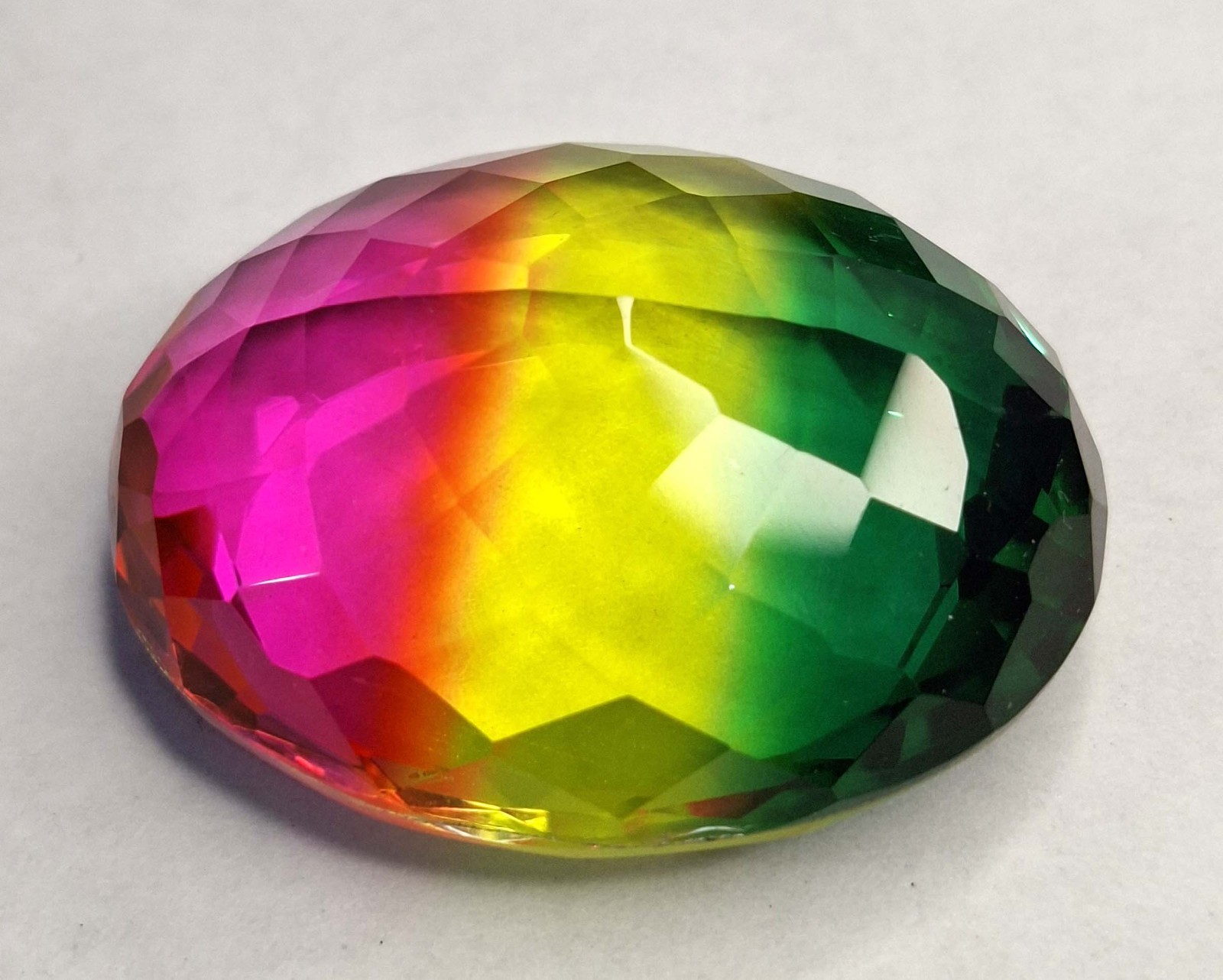 Bi-Colour Natural Certified Oval Cut 118-120 Ct Tourmaline Loose Gemstone RK1093