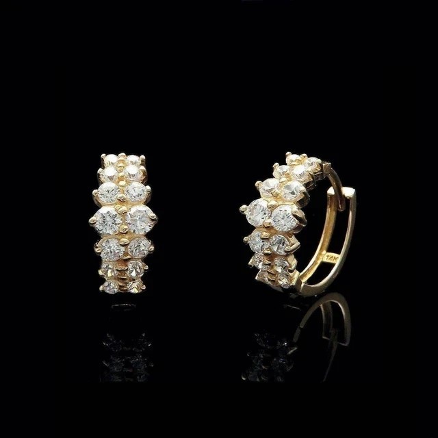 2.0Ct Round Cut Created Diamond Mini Huggie Hoop Earrings 14k Yellow Gold Plated