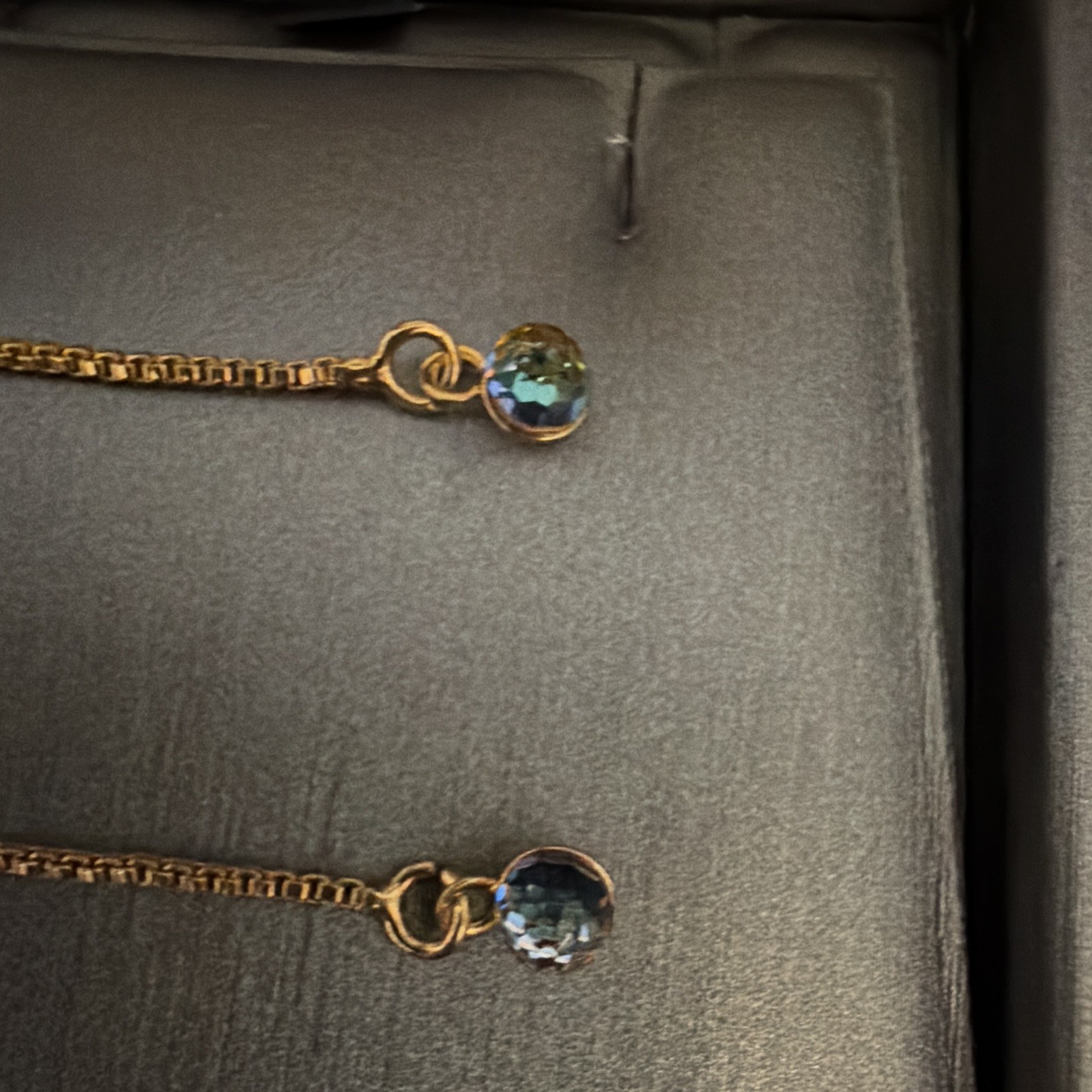 Gold filled Round Multicolor Crystal Bezel Dangle/Drop Earrings, Butterfly, Lobe