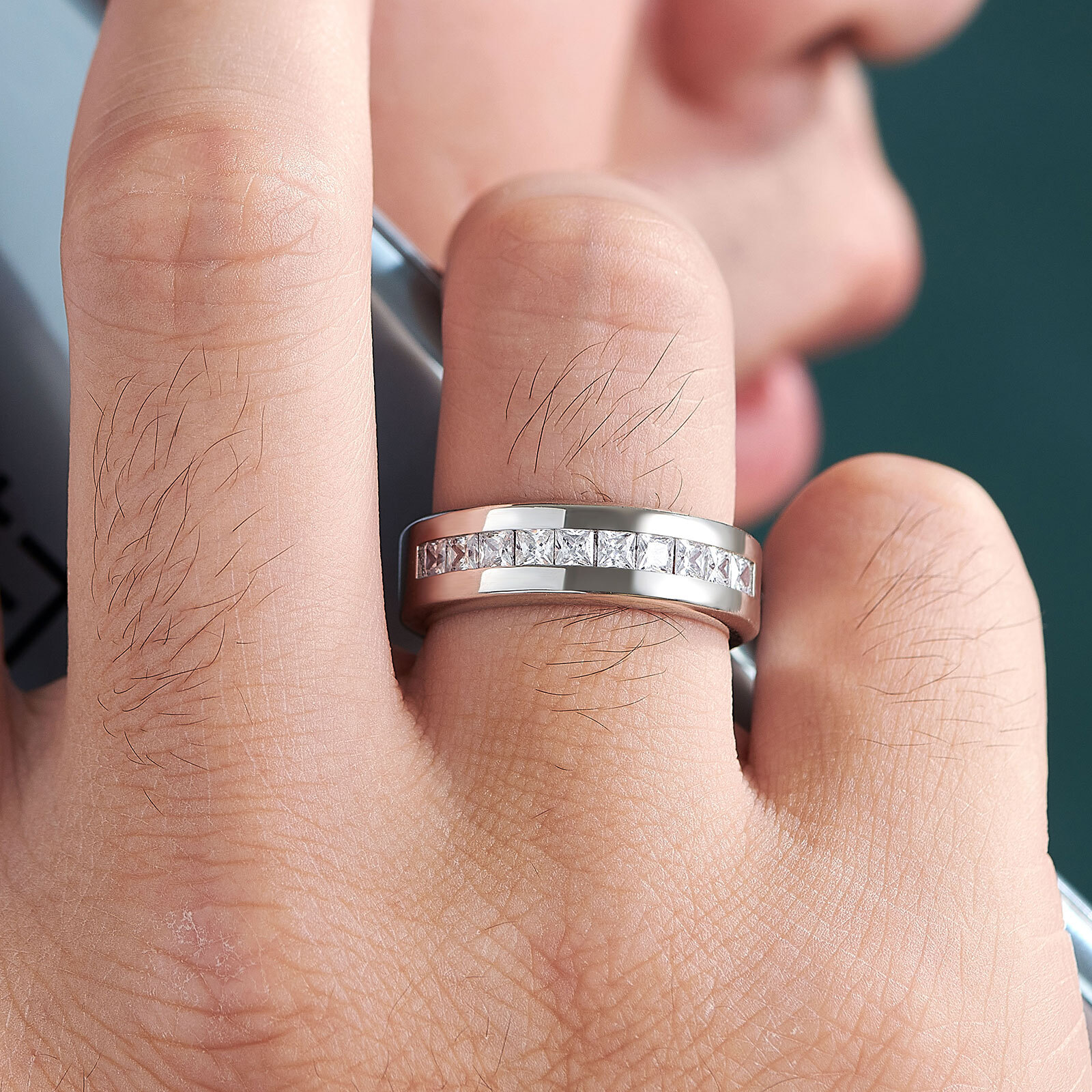 Sterling Silver Men Wedding Ring Band Ring Wedding Band Wedding Ring Men Jewelry
