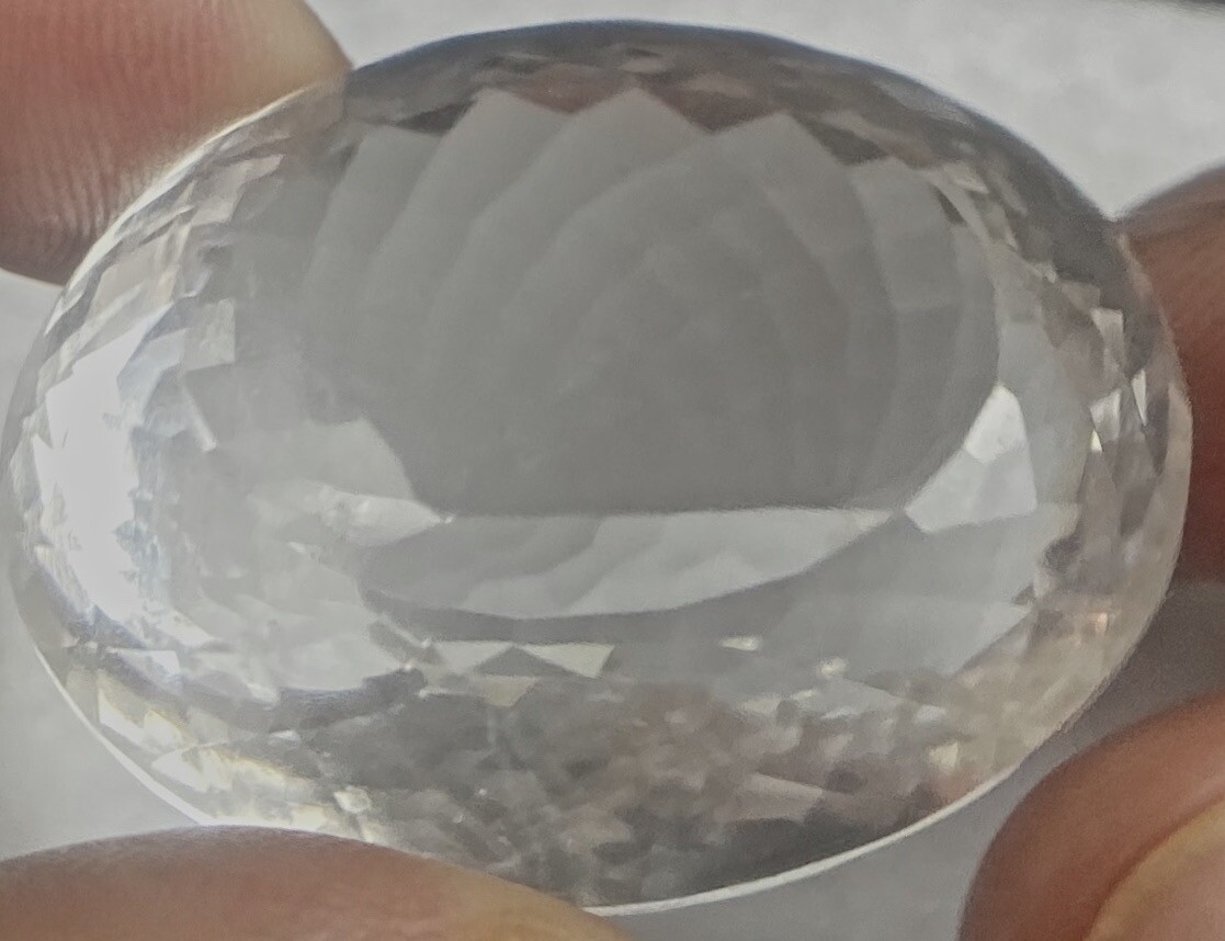 Silver Quartz Huge Clear Gem Portuguese Cut 26.4 Grams 132 Carats