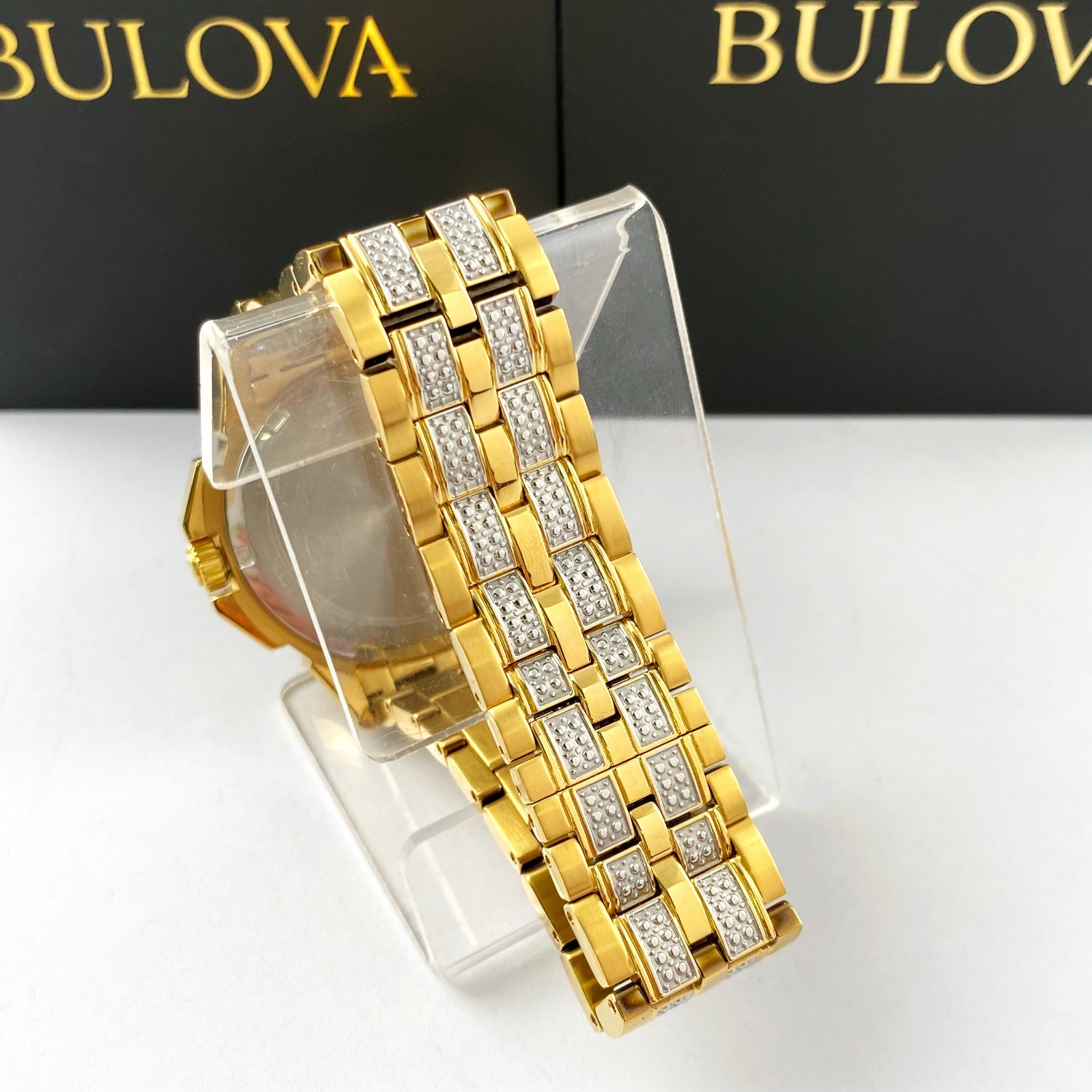 Bulova Octava 98C126 Quartz Watch 41.5mm Crystal Dial Gold-Tone Men’s Watch