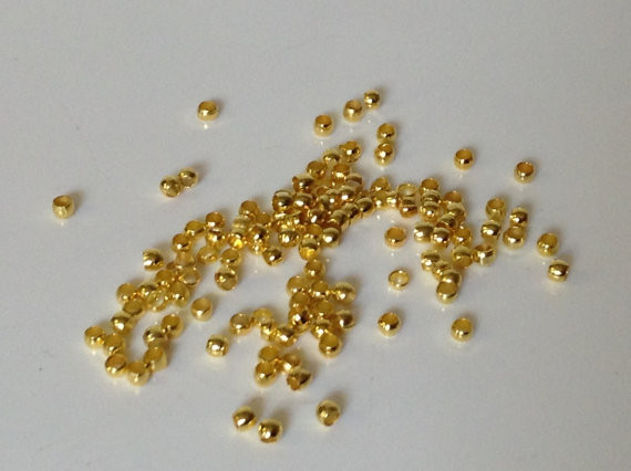 Crimp End Beads ROUND 2, 2.5 or 3MM 8 Plated Colors and Many Sizes