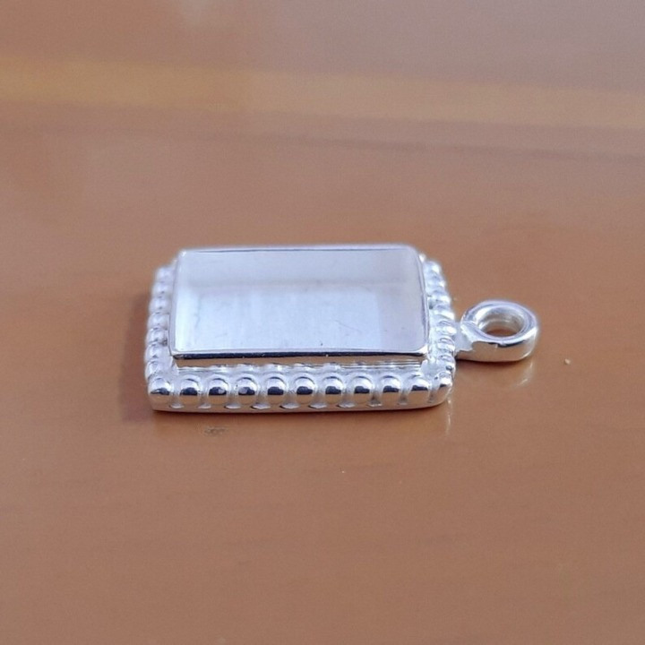 925 Sterling Silver 10x14mm Rectangle Bezel Pendant Blank DIY Jewelry Making
