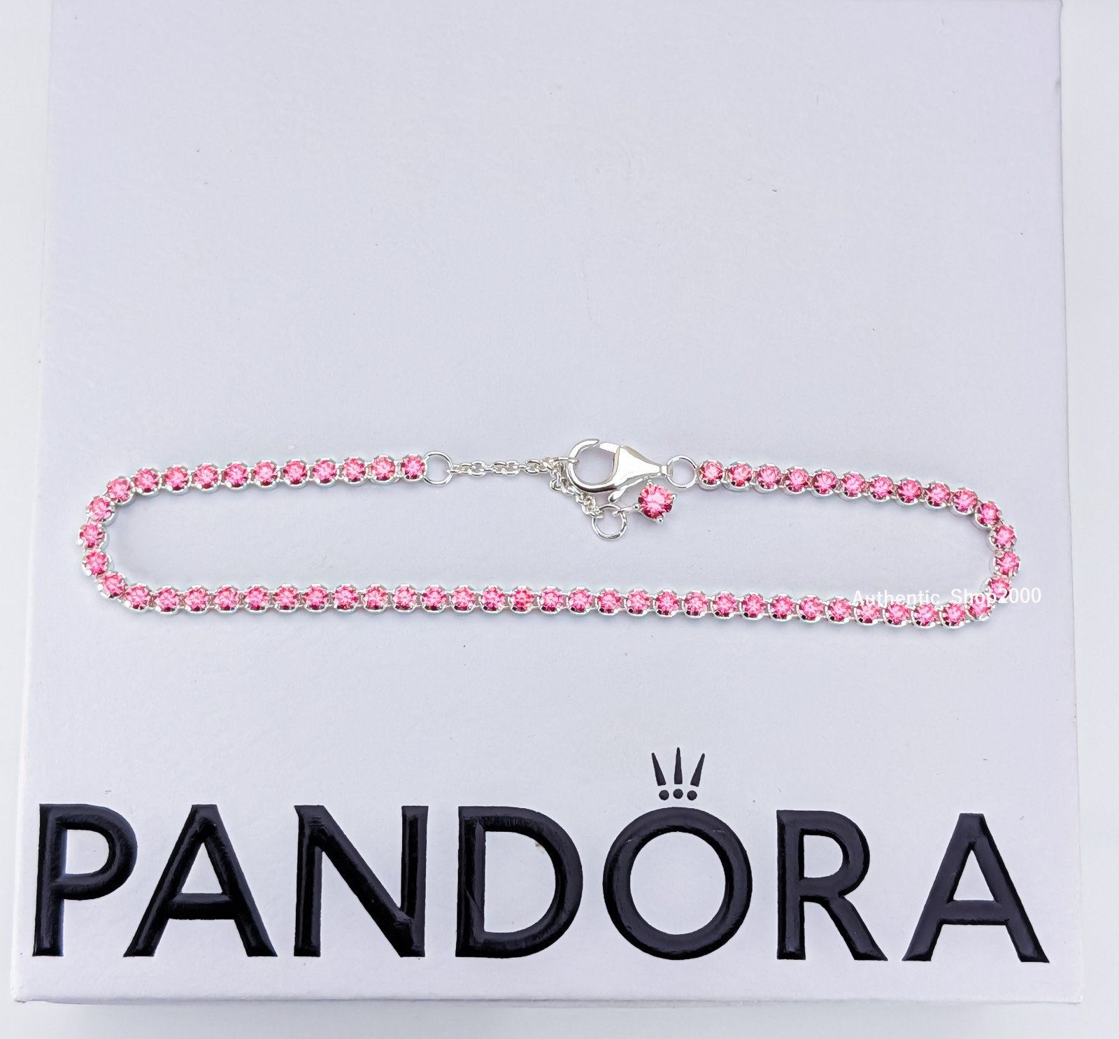 NEW 100% Authentic PANDORA 925 Ale Pink Crystal Small Tennis Bracelet 593927C02