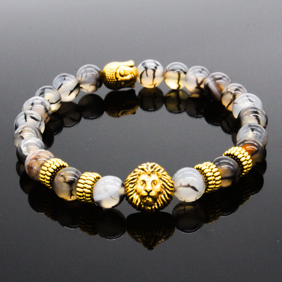 Men Women 8mm Natural Round Gemstone Bead Handmade Beads Bracelets Charm Jewelry