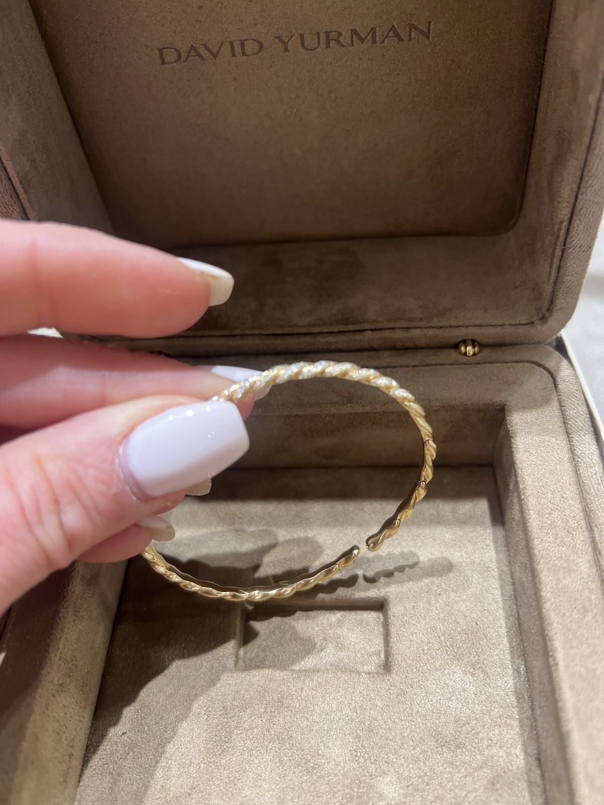 David Yurman 18k Yellow Gold and diamond pave flex bracelet size m $7900 value