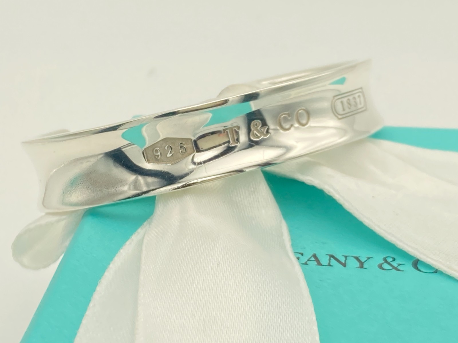 Tiffany & Co. 1837 Cuff Bangle Bracelet 6 1/4″ Silver 36.3g