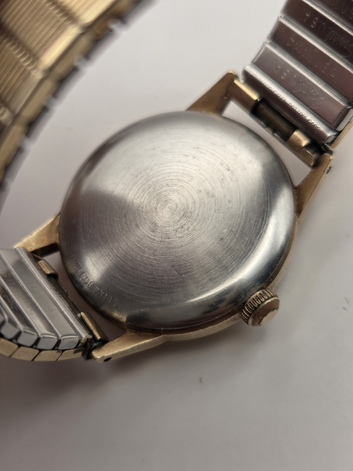 Vintage Girard Perregaux Sea Hawk Mechanical Watch 14k Gold Case/Steel Back 30mm