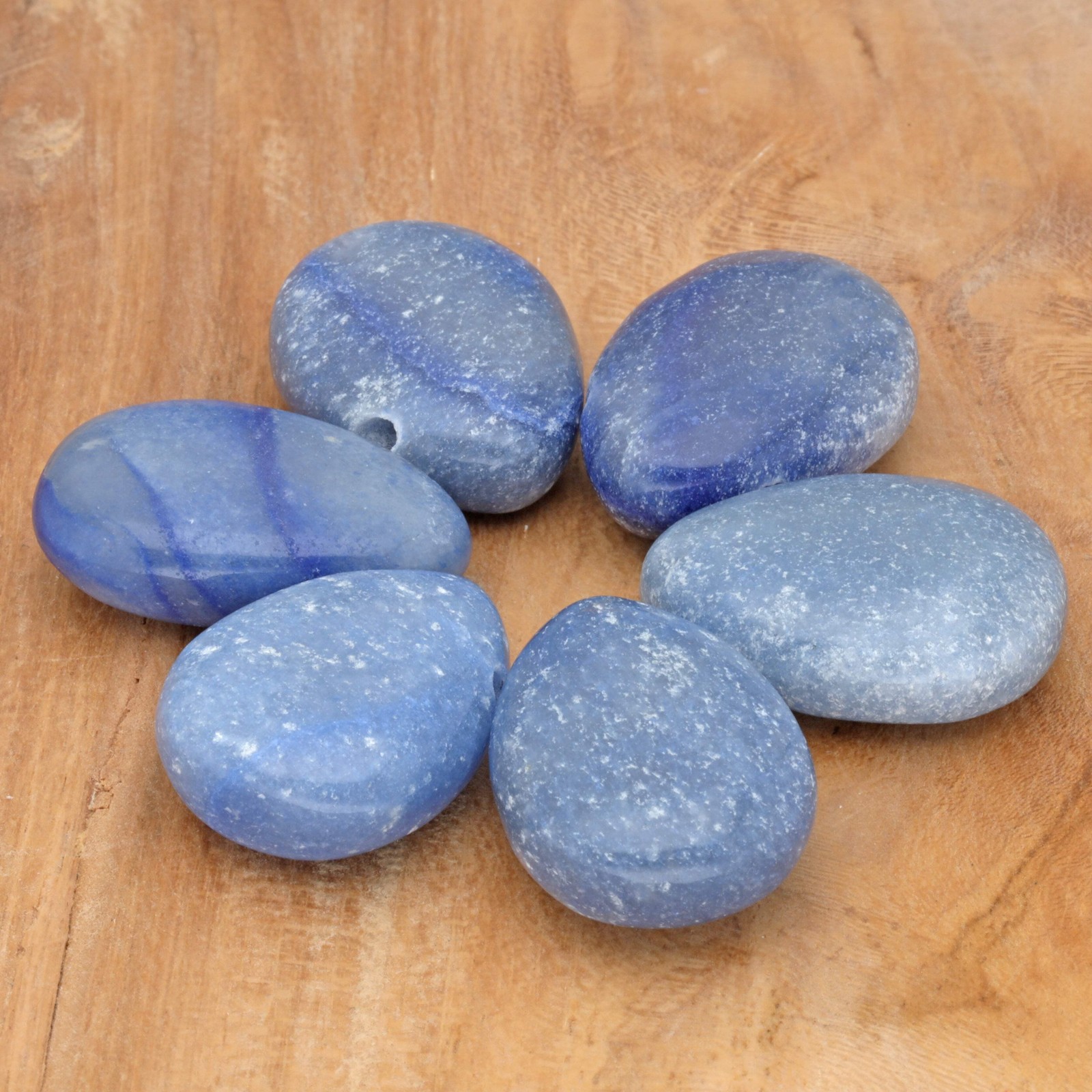 Blue Quartz Drop Pendant with Cotton Band Drilled | Gemstone Jewellery