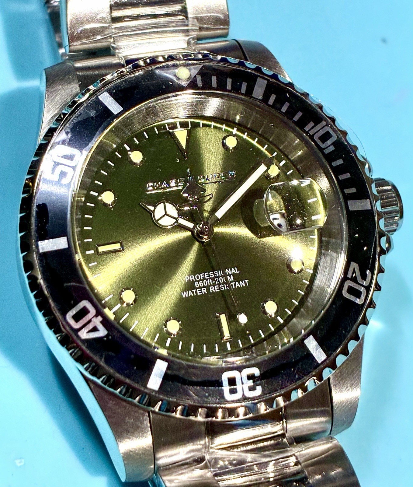 INVICTA CHASE DURER OLIVE GREEN BLACK BEZEL 40MM DIVER QUARTZ STAINLESS STEEL!
