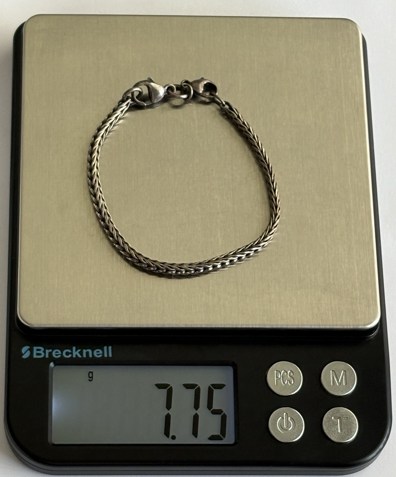 Vintage 925 Sterling Silver Foxtail Spiga Chain Link Bracelet 7” 3mm wide