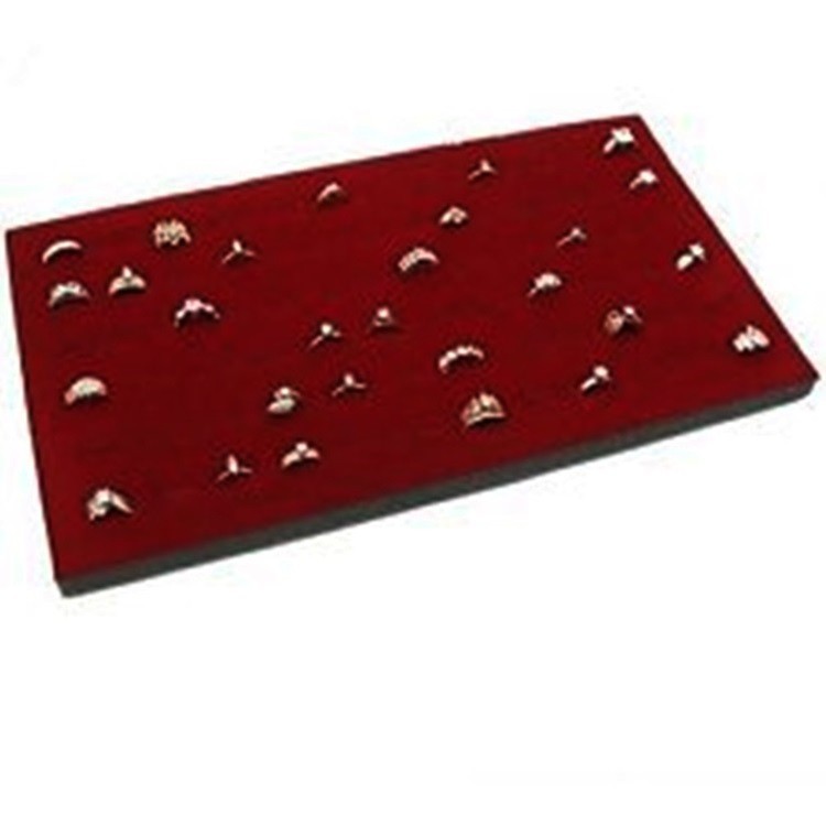 6 Burgundy 72 Ring Jewelry Display Liner Insert Pads 14 3/4″ x 7 3/4″ x 1/2″