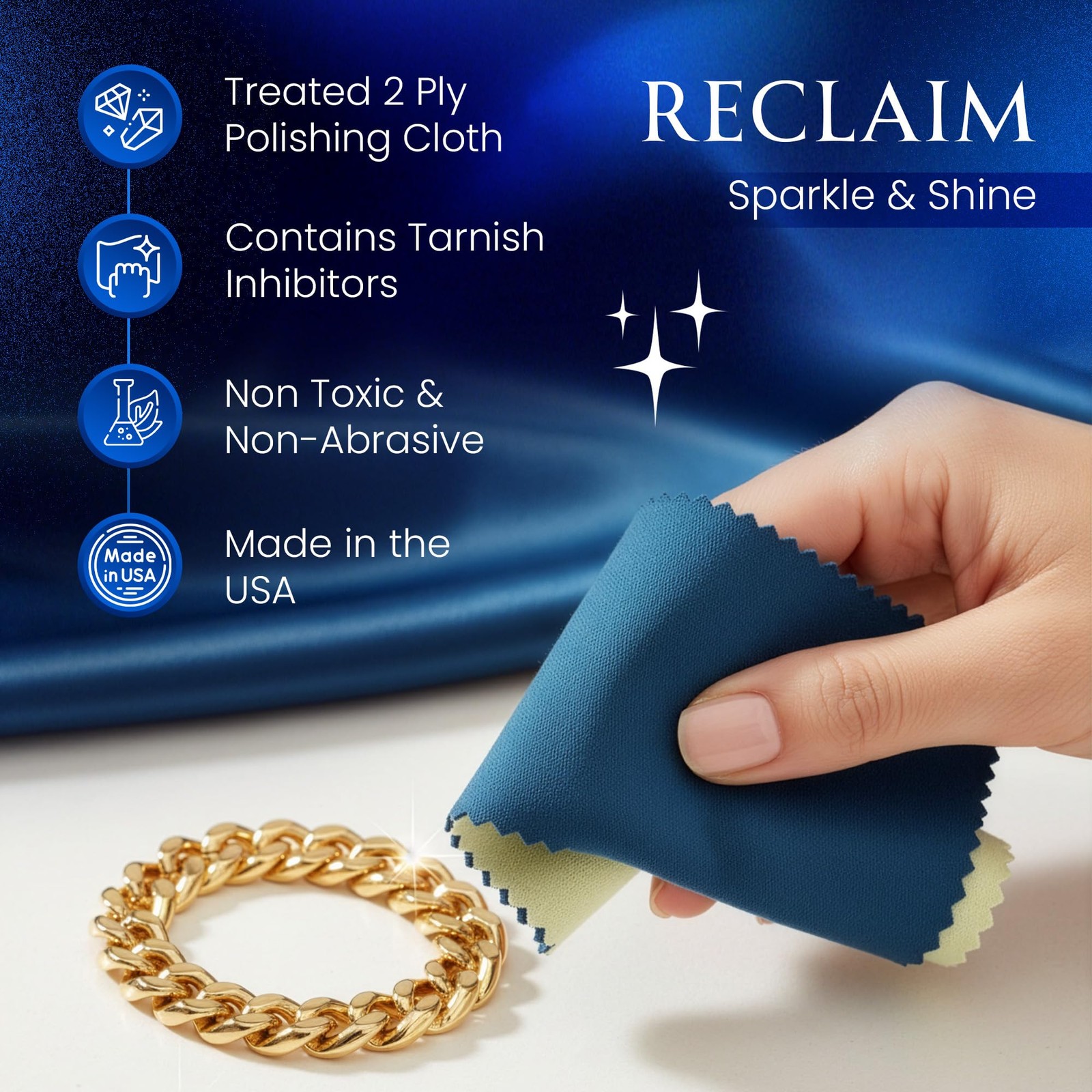 Jewelry Care Cloth Pre-Treated for polishing Gold Silver and Platinum Jewelry…