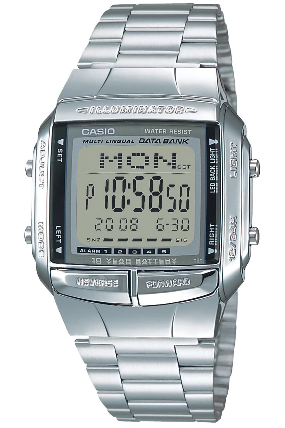 Casio Data Bank DB-360-1AJH Men’s Silver Digital Watch