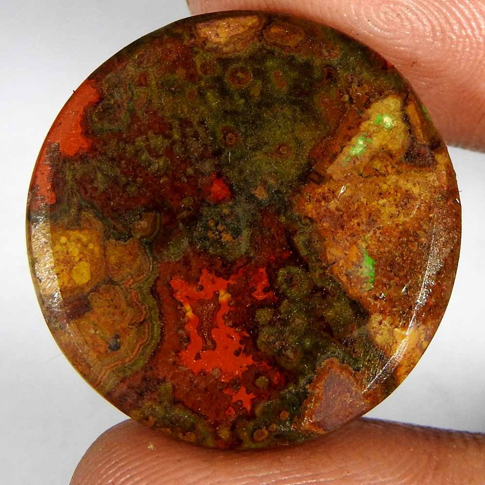 33.35 Ct Natural Moroccan Seam Agate Round Cabochon 24×6 Loose Gemstone