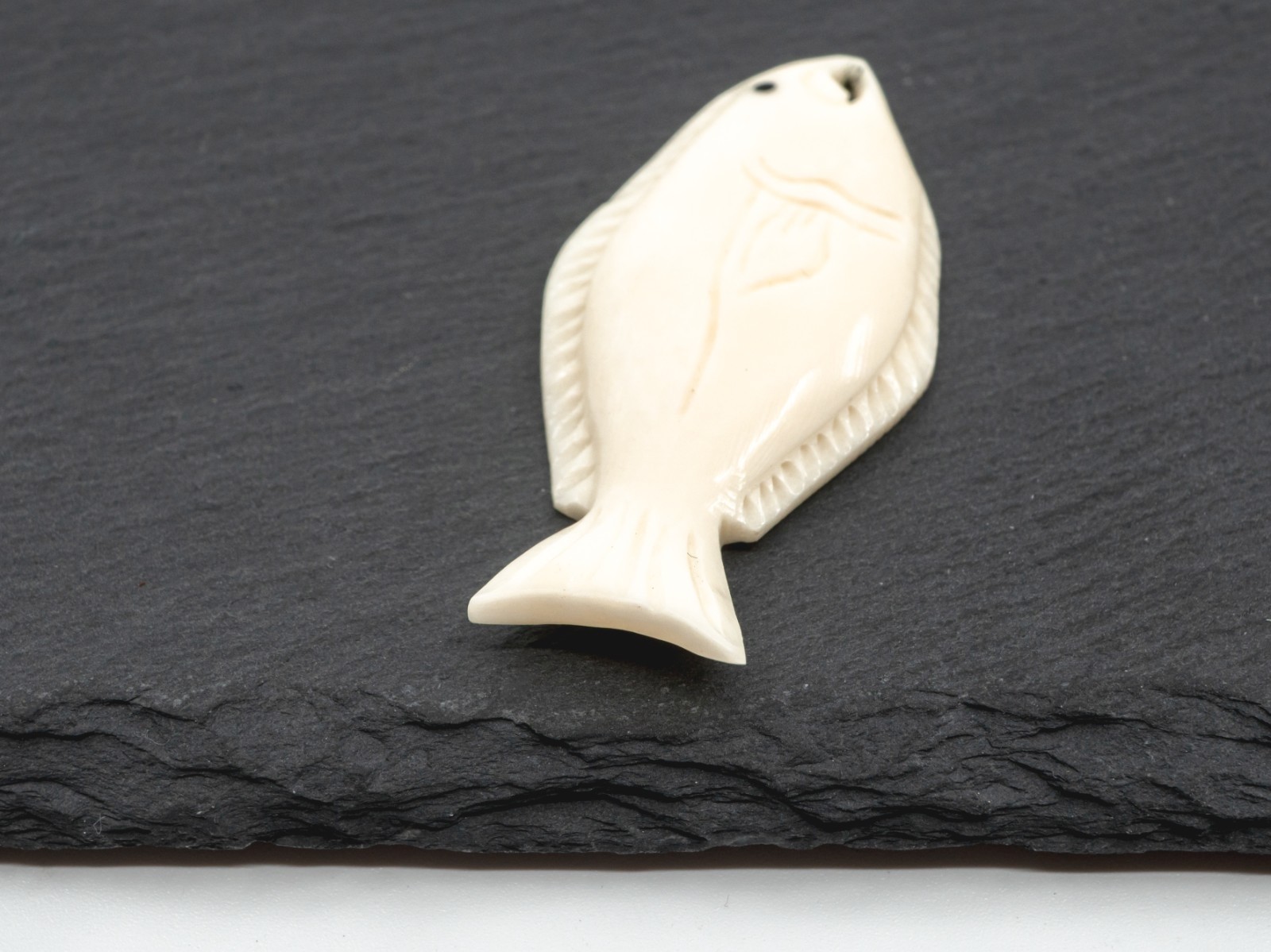Hand-Carved Bone Halibut Fish Pendant – Fishing Ocean Beach Jewelry