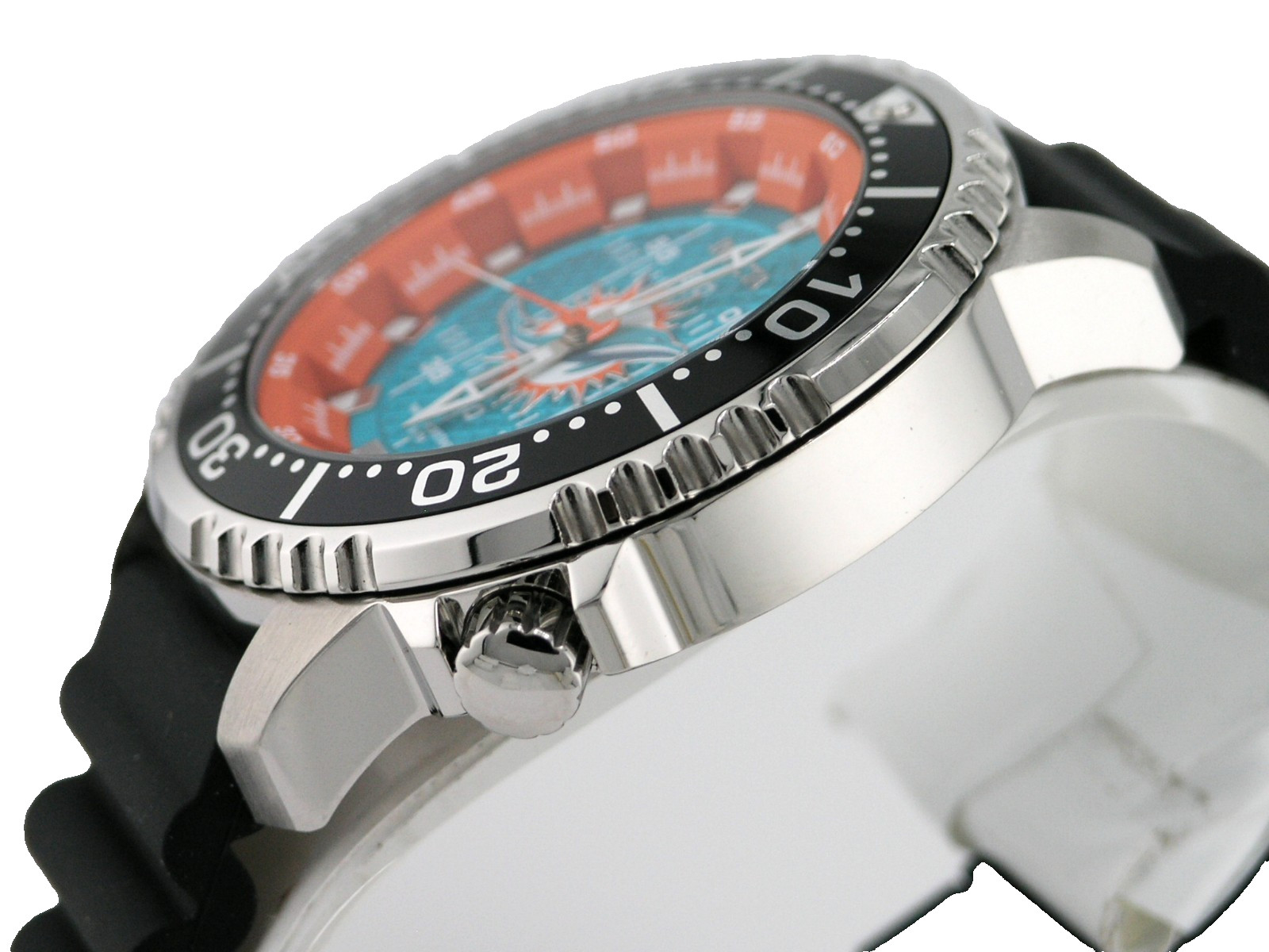 NEW INVICTA 48102 NFL MIAMI DOLPHINS STEEL SILICONE SPORTS WATCH QUARTZ 48MM C
