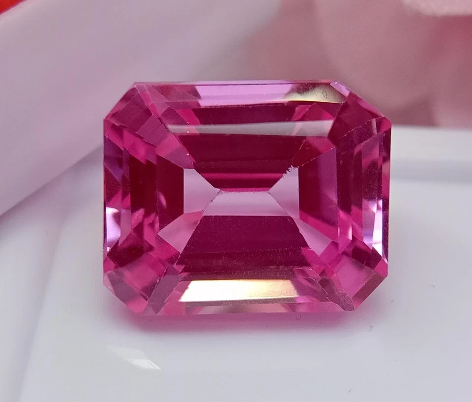 Natural 9.70 Ct Certified Flawless Pink Sapphire Emerald Cut Loose Gemstone