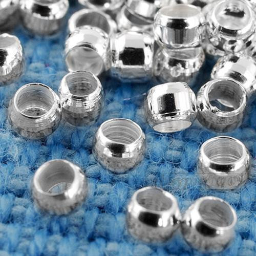 Crimp End Beads ROUND 2, 2.5 or 3MM 8 Plated Colors and Many Sizes