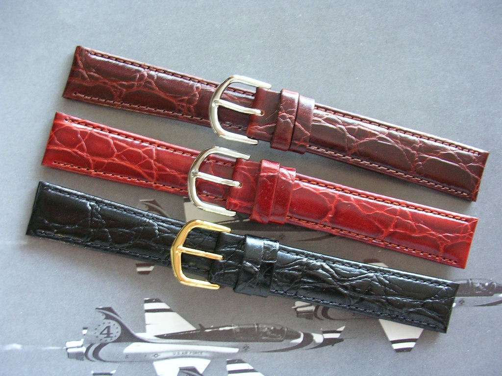 16 17 18 19 Alligator calf XL Extra Long Black Brown watch band strap IW SUISSE