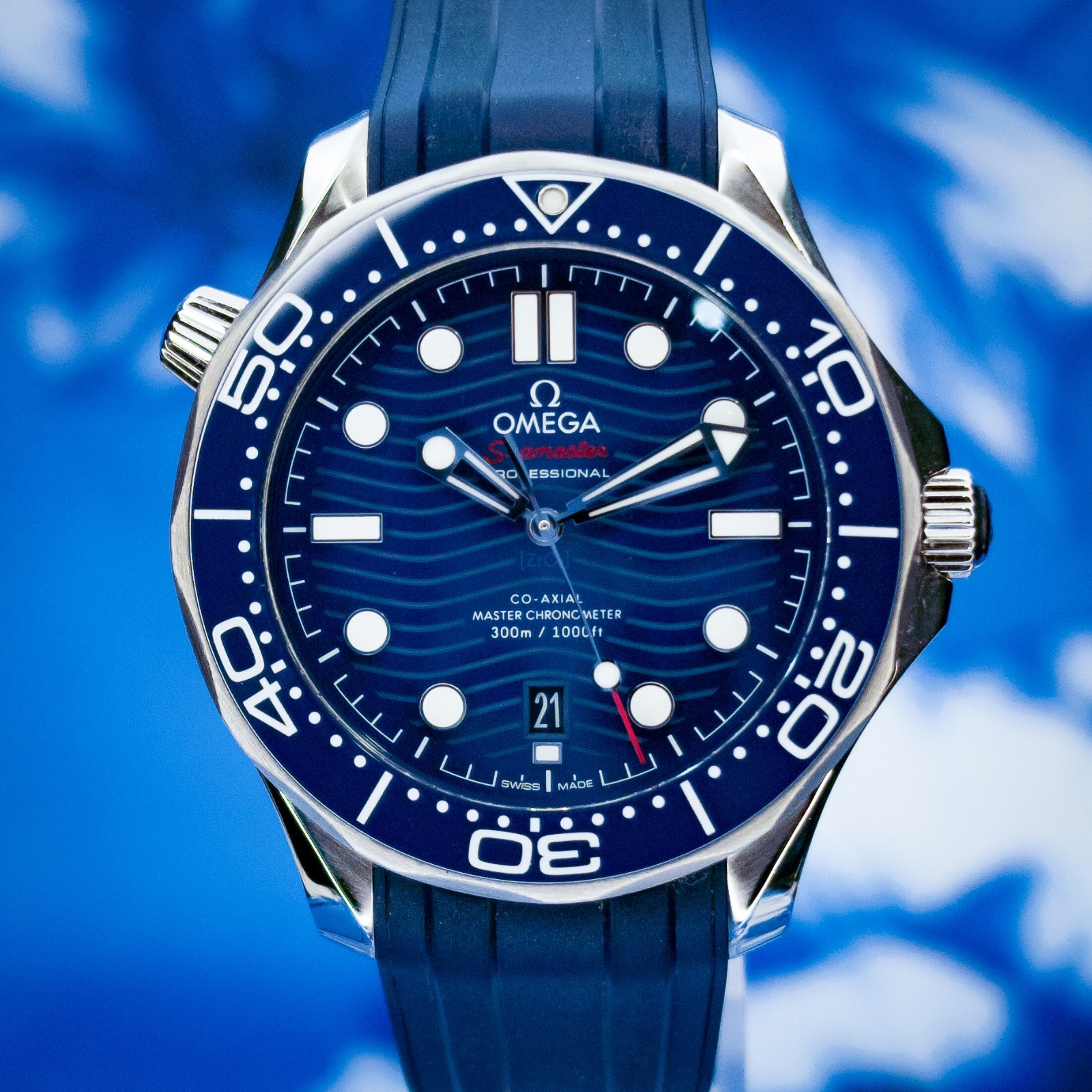 2024 Omega Seamaster Diver 300M 210.32.42.20.03.001 42mm Blue Wave Box & Papers