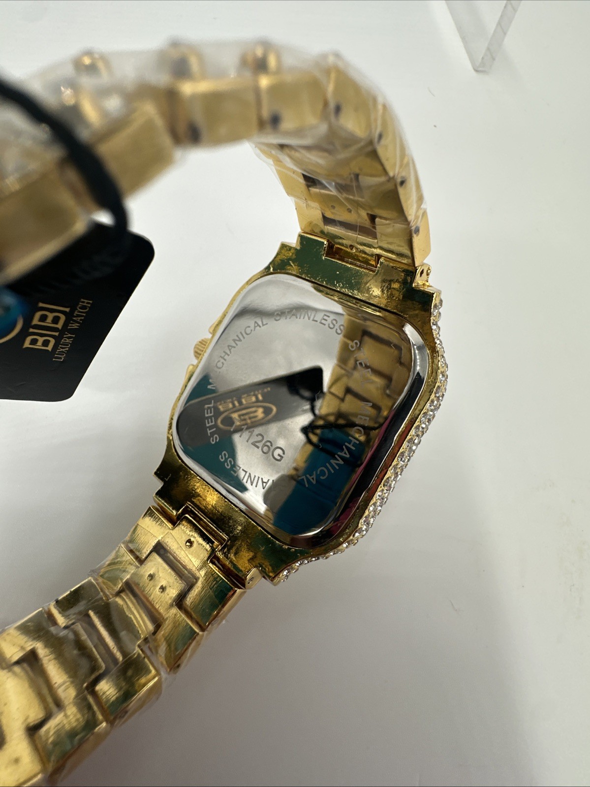 BIBI Men’s Blinged Out Luxury Fashion Watch, Rainbow Roman Numerals , New