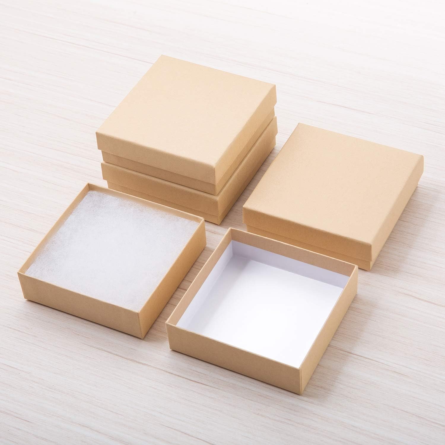 96 Rustic Jewelry Gift Boxes – 3.5×3.5×1 Inch, Perfect for Crafting & Gifting