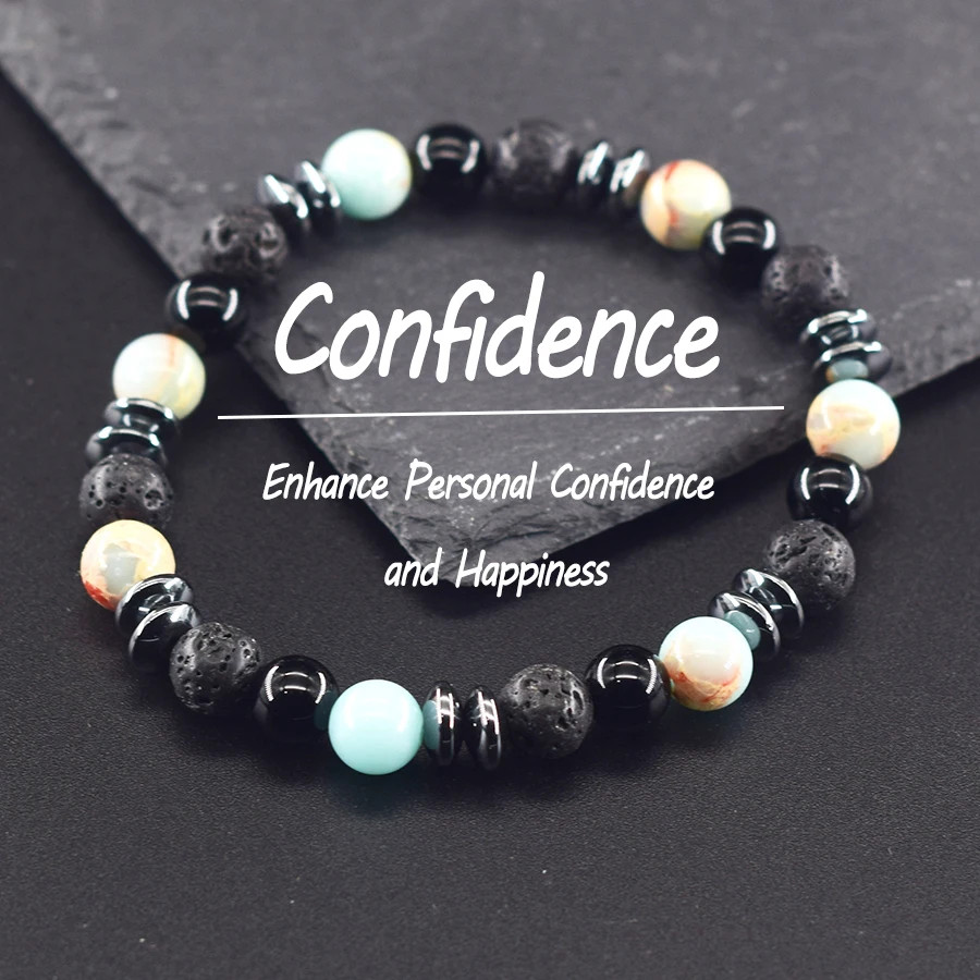Energetic Balance Spiritual Protection Natural Volcanic Stone Labradorite Beads