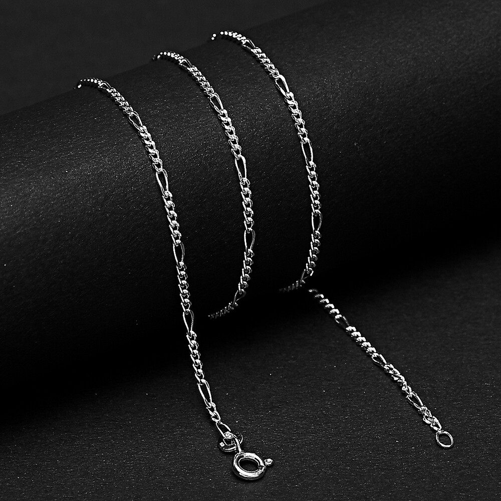 18 inch Figaro Style Chain 925 Sterling Silver Jewelry 6117