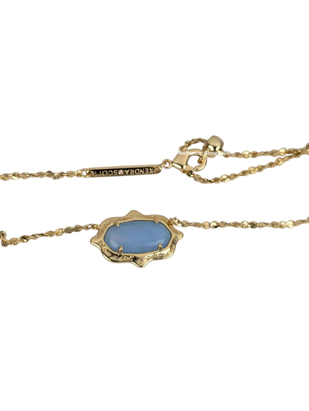New 100% Authentic KENDRA SCOTT Blue Iridescent Abalone Elisa Scallop Necklace