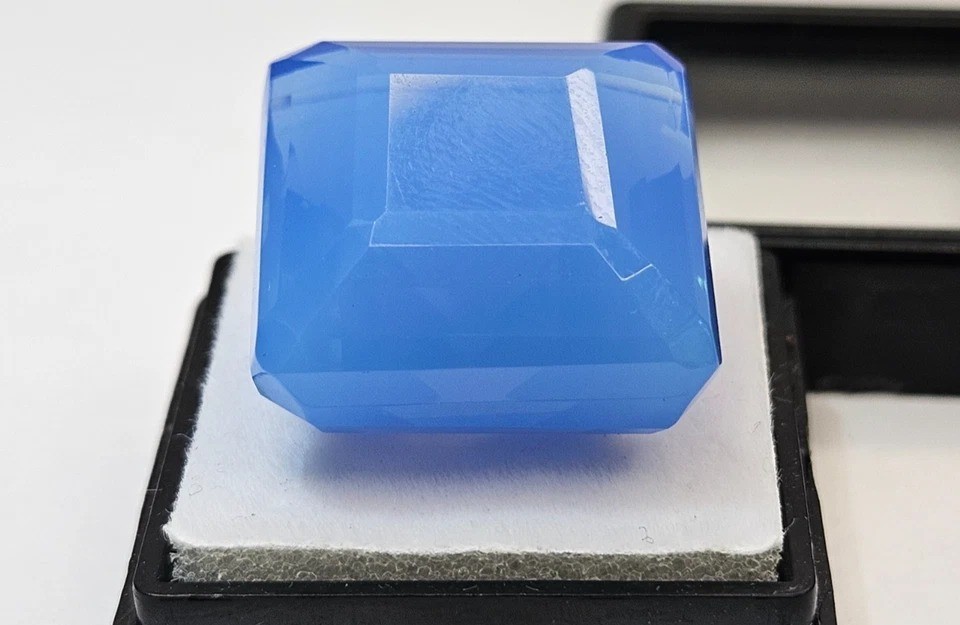 Superb Square Cut Cornflower Blue Opal Welo 58-60 Ct Natural Loose Gemstone