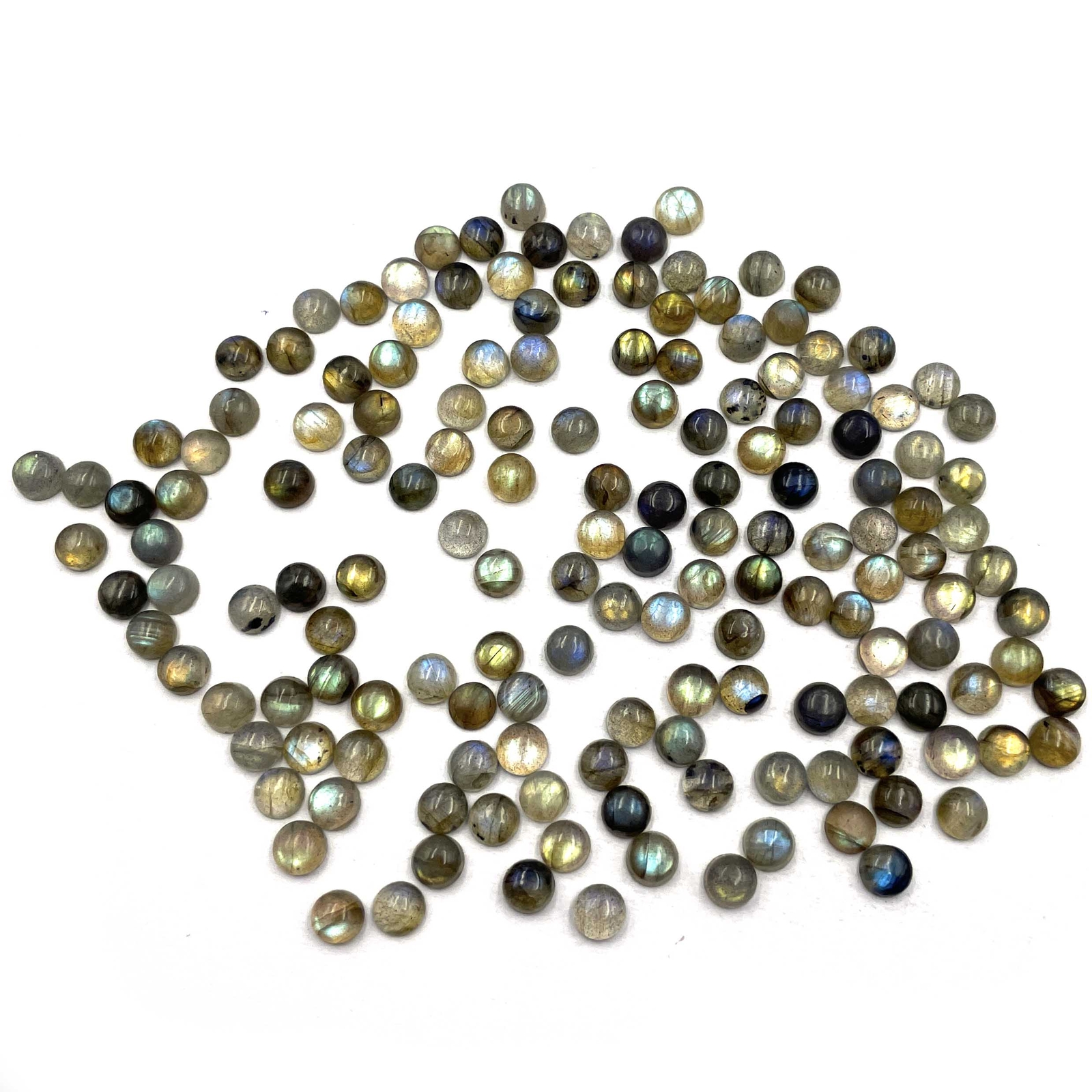 Natural Labradorite Round Cabochon Loose Gemstone Lot 105 Pcs 6 MM 100 CT