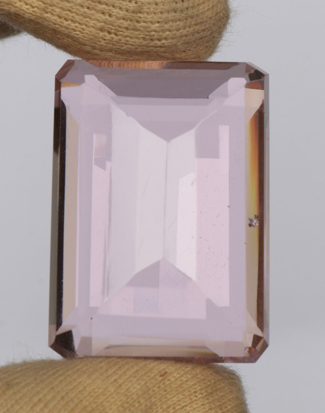 AAA+ Large 14.10 Ct. Baby Pink Topaz Emerald Cut Loose Gemstone @Women Gift/Her