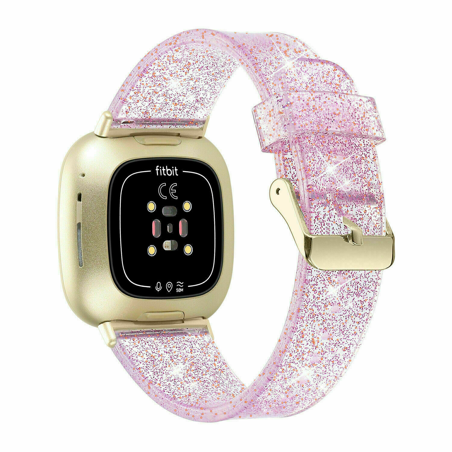 For Fitbit Versa 3 /Sense Bling Silicone Strap Replacement Watch Band Wristband