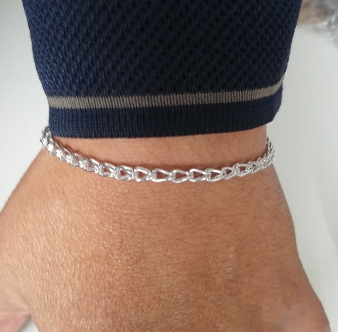 .925 Solid Silver Bizantine Bracelet Biker Gothic Men’s New.