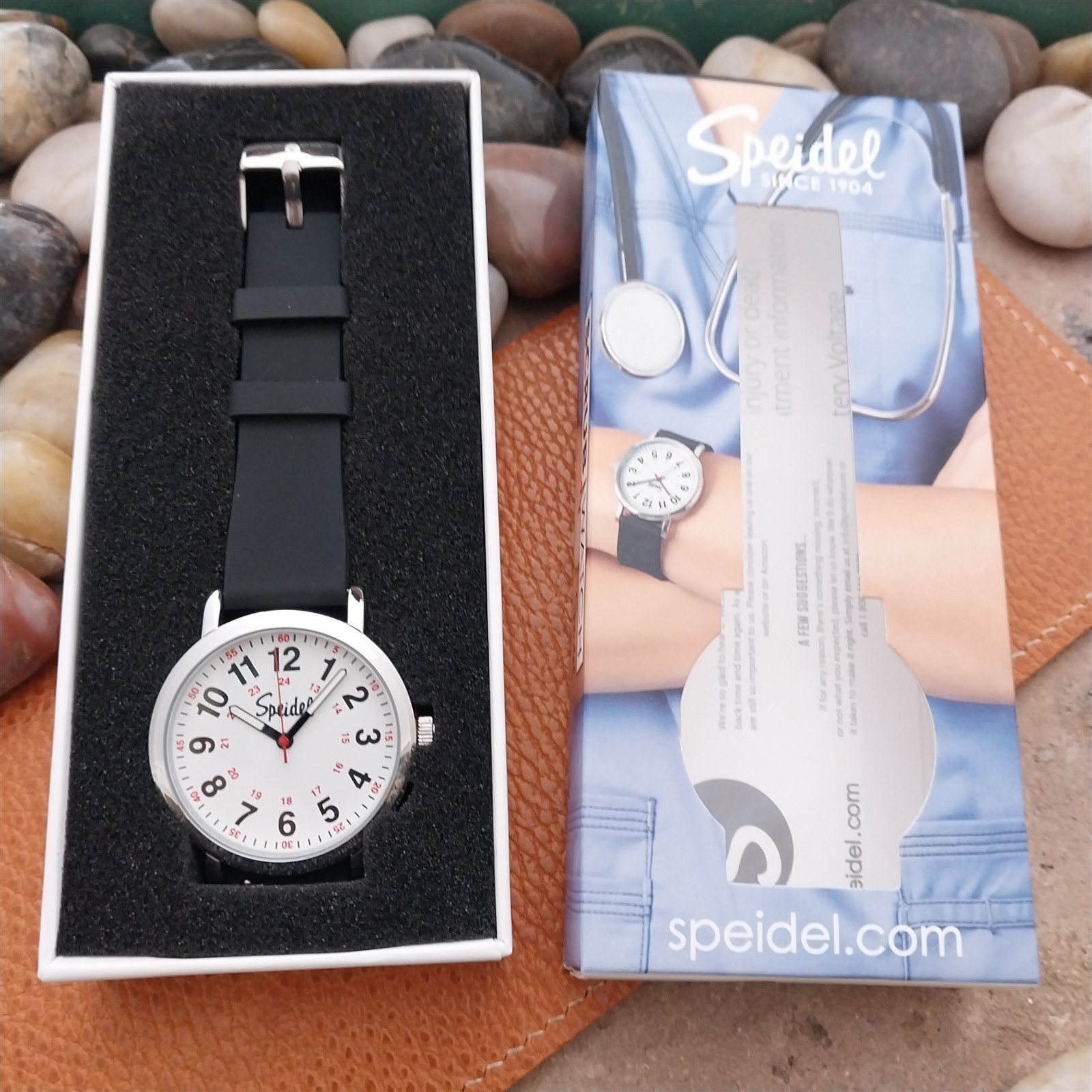 Original Black Strap Speidel Scrub Watch™ for Medical Professionals & Students