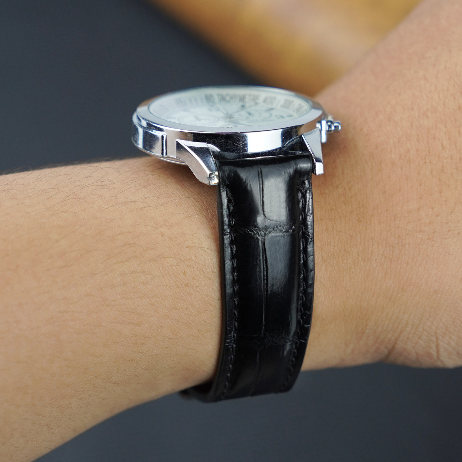 Genuine Crocodile Leather Watch Band Men Crocodile Watch Strap Quick Release
