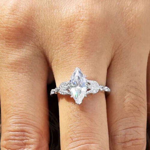 Christmas Gifts Ring 2.12Ct Geometric Vintage Style Women Ring 925 Silver Plated