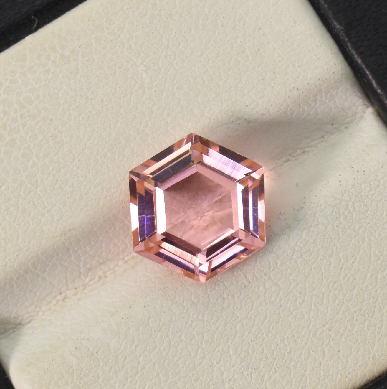 Peach Morganite Hexagon Shape Loose Gemstone 8 mm 10 mm 12 mm 15 mm 20 mm