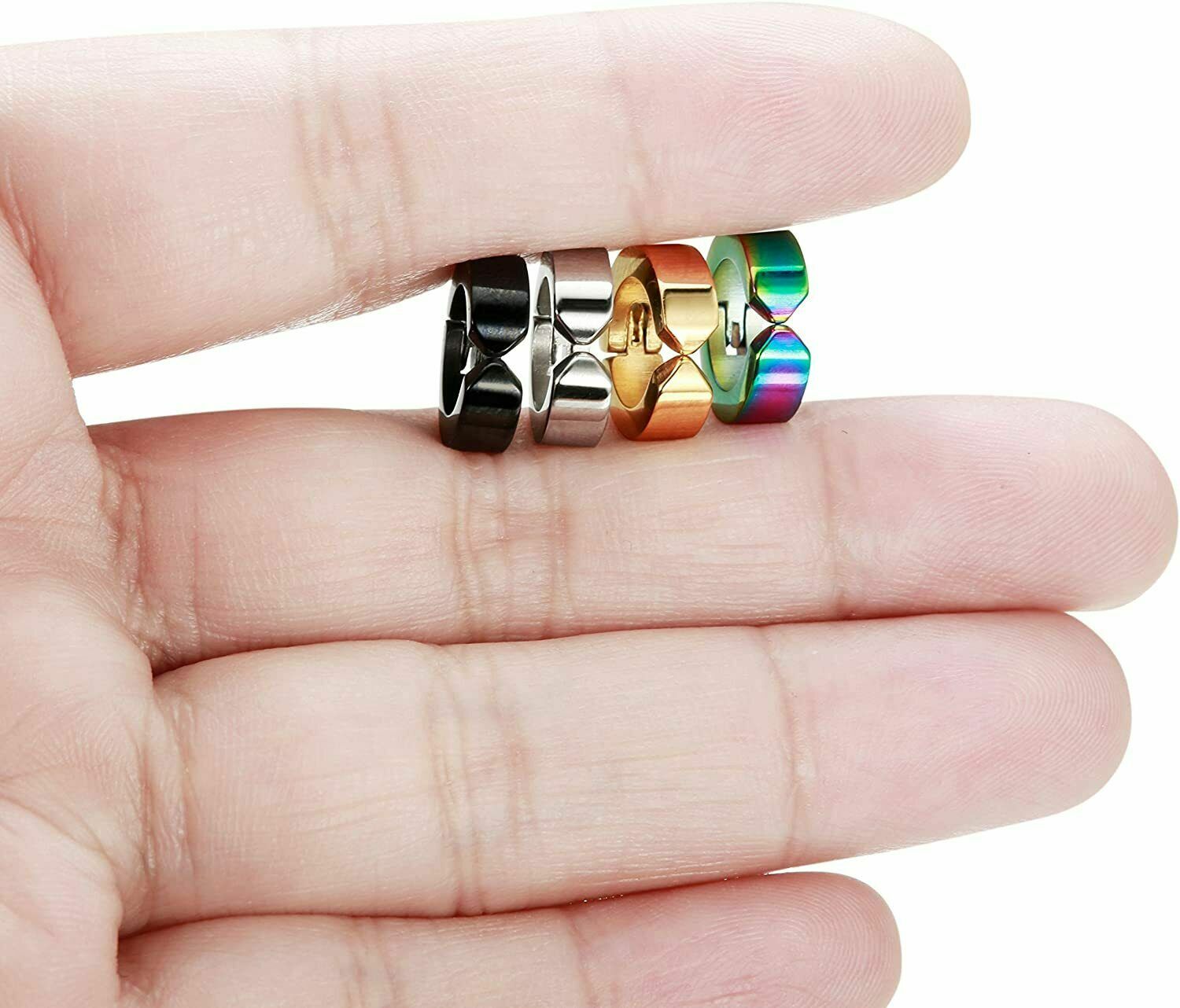 Non-Piercing Clip On Fake Mens Boy Ear Stud Cuff Hoop Earrings Stainless Steel