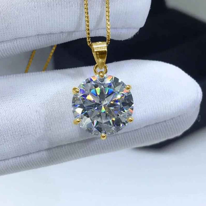 Multi-size Moissanite Simple Solitaire Pendant Necklaces for Women Neck Chains