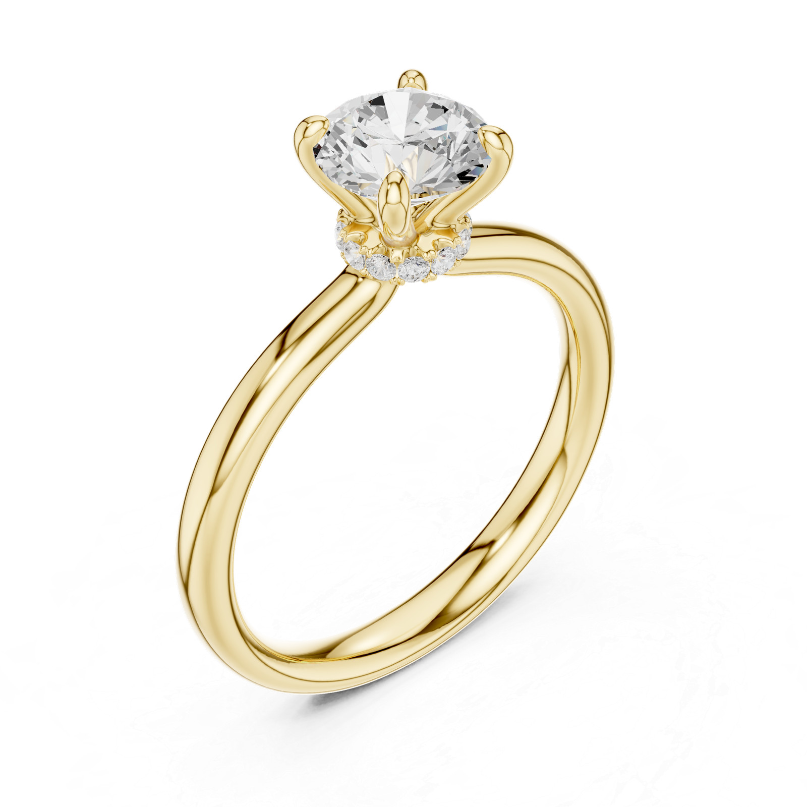 Certified VVS1 Natural Diamond Elegant Engagement Anniversary Ring 14K Gold Over