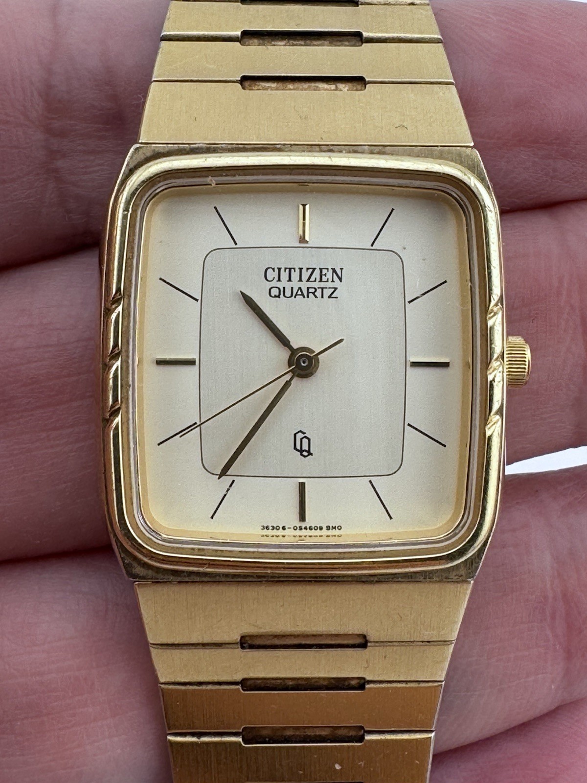 Citizen Quartz 3630-054609 Gold Tone Vintage Watch Japan Working