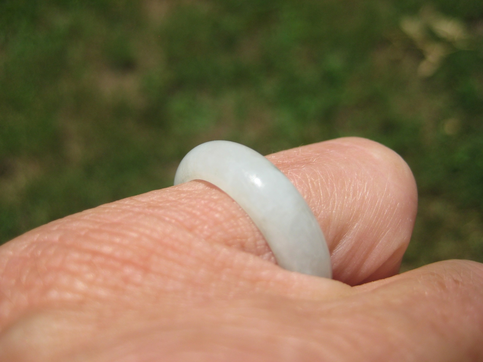 White Jadeite Jade Ring Myanmar A Size 6.75 US A3372