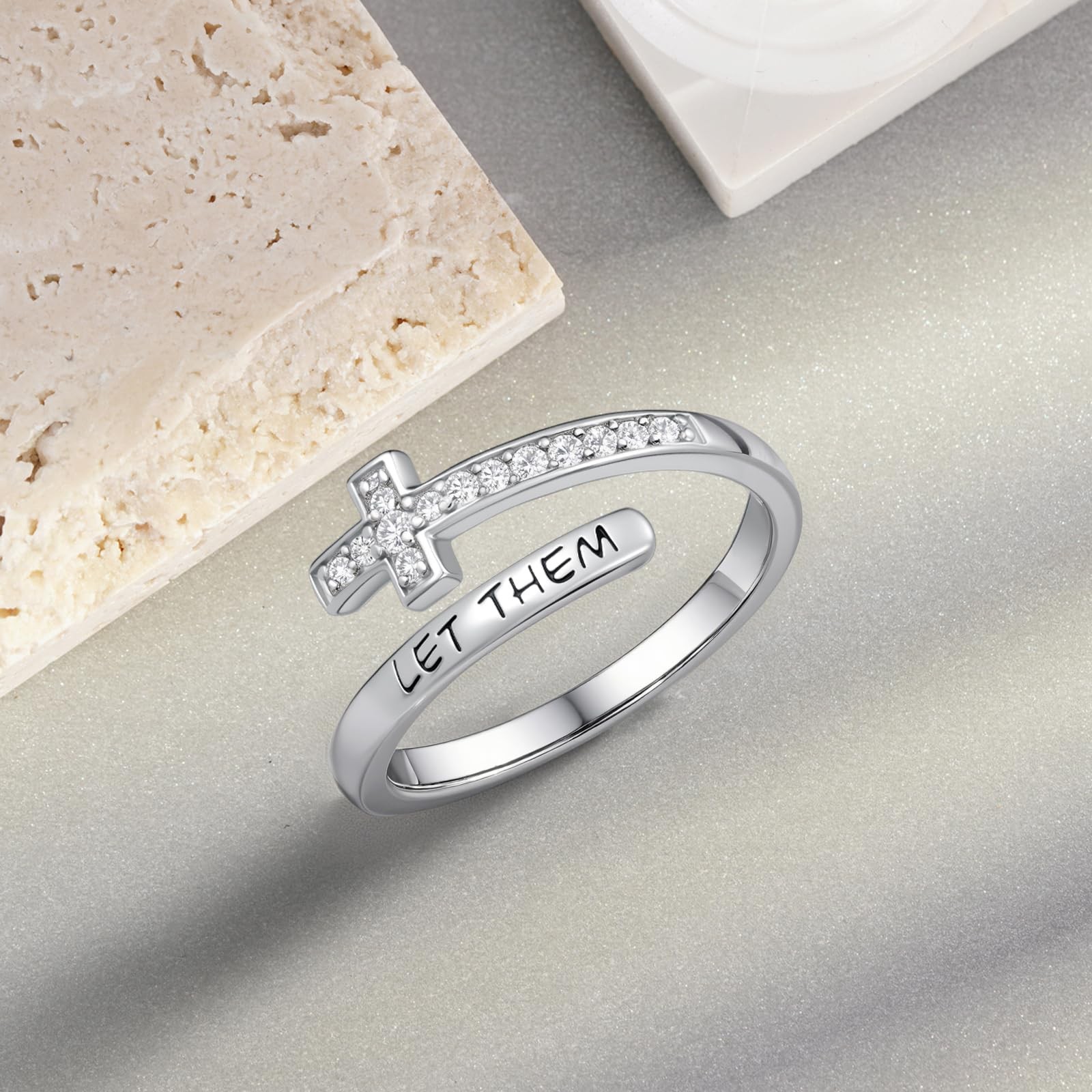 Let Them Rings 925 Sterling Silver Inspirational Gifts Worth Motivation Ring …