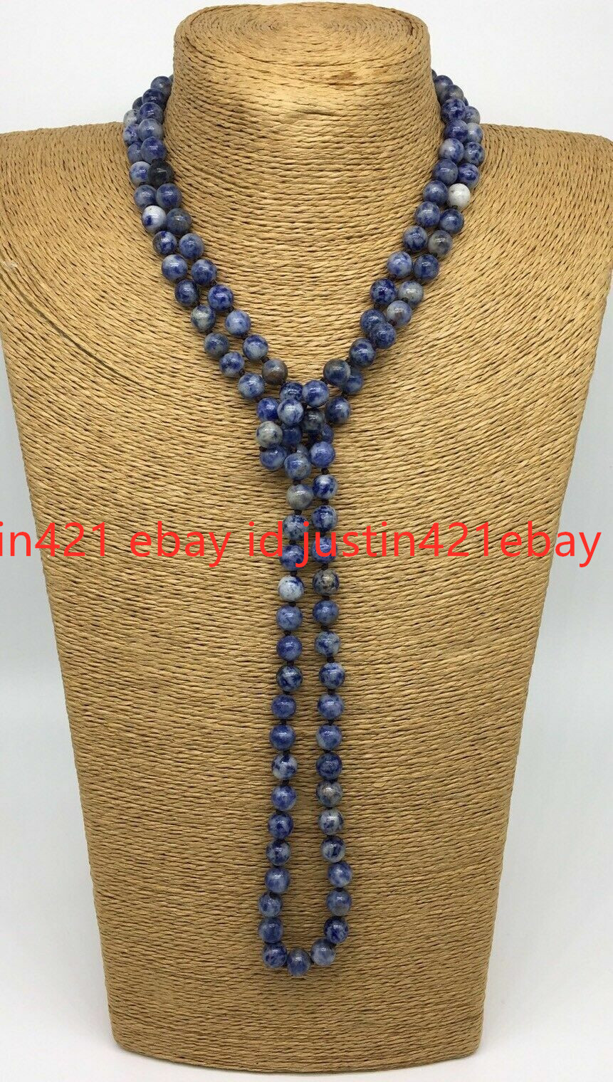 8mm Natural Blue Sodalite Stone Gemstone Round Beads Long Necklace 18-50″ AAA
