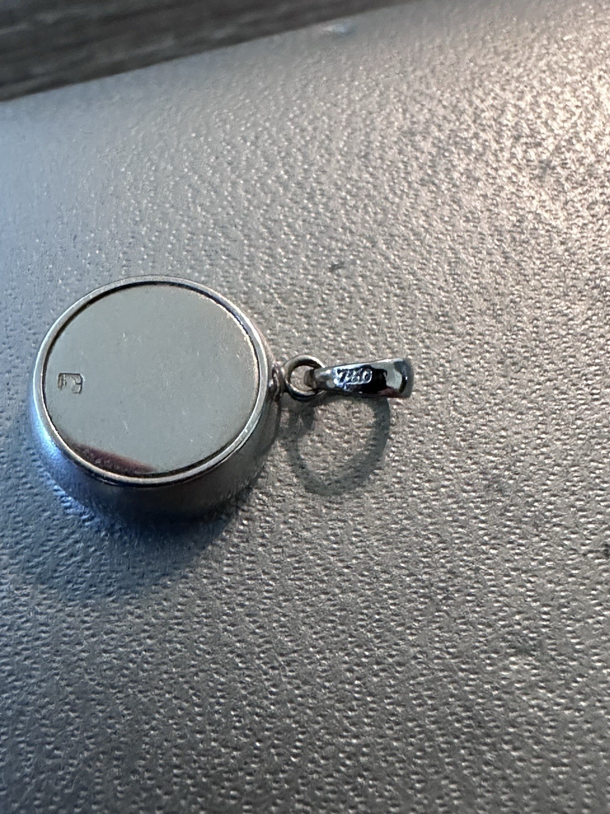 Chanel 18K White Gold CC Spinning Pendant Charm 750 Diamond Round Medallion